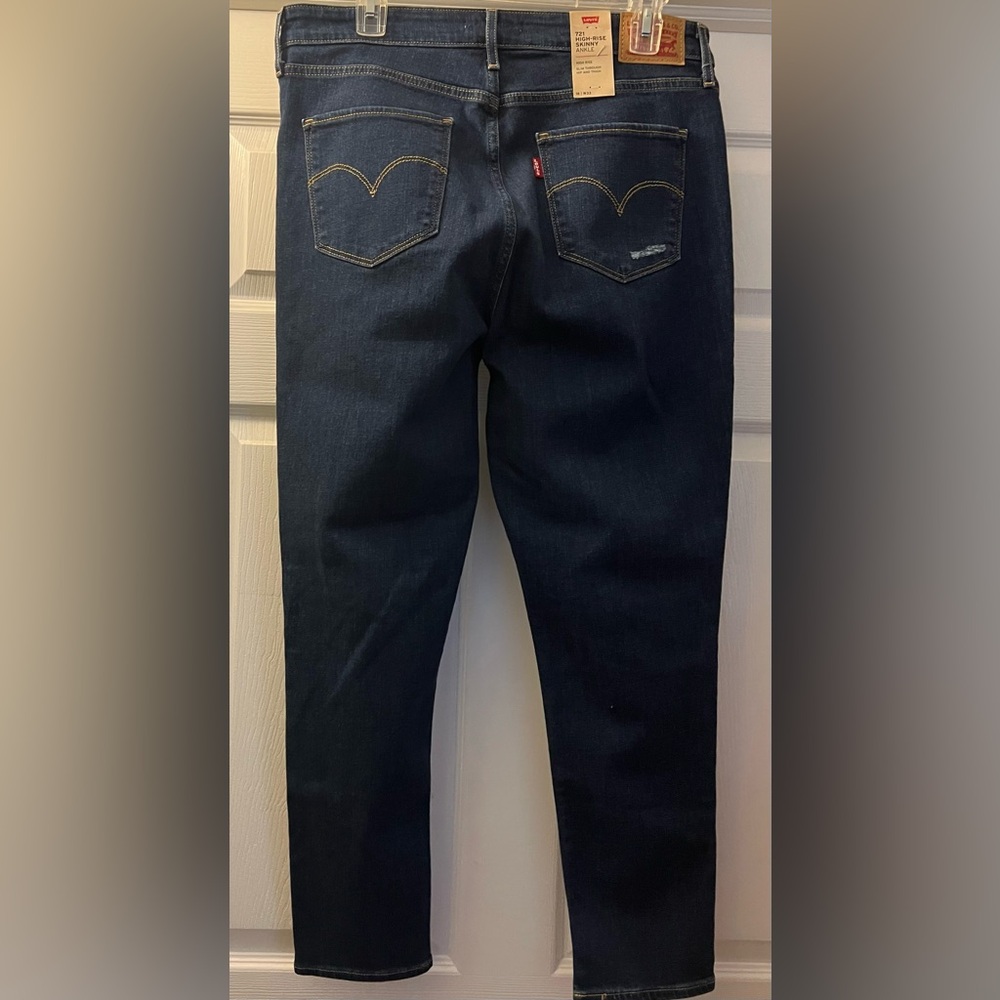 Levi's Dark Blue High-Rise Skinny Ankle Jeans - Picture 2 of 6